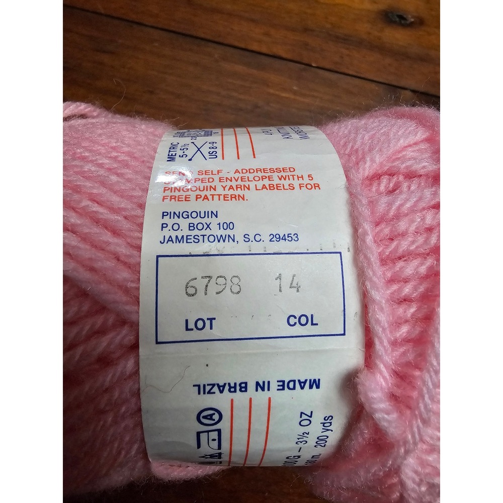 Pingouin Le Yarn 3 Pink Acrylic Wool Blend Knitting Crochet Yarn 2 Skeins France - Picture 2 of 4